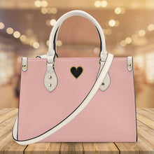 Load image into Gallery viewer, Ti Amo I love you - Exclusive Brand - Peachy Pink- Luxury Womens PU Tote Bag - Cream Straps
