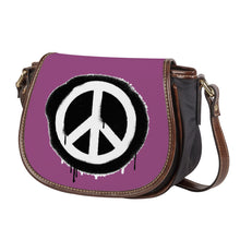 Load image into Gallery viewer, Ti Amo I love you - Exclusive Brand - Cannon Pink - Peace Sign - Saddle Bag
