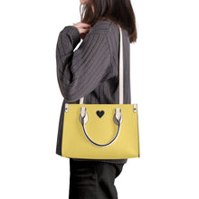 Load image into Gallery viewer, Ti Amo I love you - Exclusive Brand - Yellow Tan - Luxury Womens PU Tote Bag - Cream Straps
