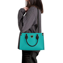 Load image into Gallery viewer, Ti Amo I love you - Exclusive Brand - Tiffany Blue - Luxury Womens PU Tote Bag - Black Straps
