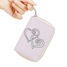 Load image into Gallery viewer, Ti Amo I love you - Exclusive Brand - Prim - Double White Heart - PU Leather - Zipper Card Holder
