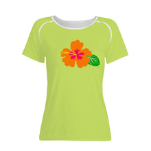 Load image into Gallery viewer, Ti Amo I love you - Exclusive Brand - Yellow Green - Hawaiian Flower - Women&#39;s T shirt - Sizes XS-2XL
