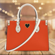 Load image into Gallery viewer, Ti Amo I love you - Exclusive Brand - Reddish Orange - Luxury Womens PU Tote Bag - Cream Straps
