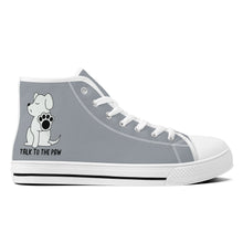 Load image into Gallery viewer, Ti Amo I love you  - Exclusive Brand - Gray Chateau - Talk to the Paw - High-Top Canvas Shoes - White
