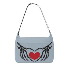 Load image into Gallery viewer, Ti Amo I love you - Exclusive Brand - Cadet Blue 2 - Skeleton Heart Hands  -  Journey Computer Shoulder Bag
