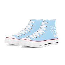 Load image into Gallery viewer, Ti Amo I love you - Exclusive Brand - Regent St Blue - White Daisy - High Top Canvas Shoes - White  Soles
