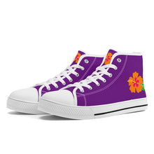 Load image into Gallery viewer, Ti Amo I love you - Exclusive Brand  - Purple Iris - High-Top Canvas Shoes - White Soles
