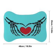 Load image into Gallery viewer, Ti Amo I love you - Exclusive Brand - Medium Turquoise Blue - Skeleton Hands with Heart  - Big Paws Pet Rug
