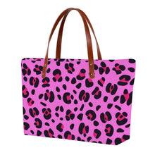 Load image into Gallery viewer, Ti Amo I love you - Exclusive Brand - Persian Pink with Cerise Leopard Spots - Cloth Totes
