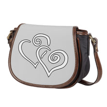 Load image into Gallery viewer, Ti Amo I love you - Exclusive Brand - Alto Gray - Double White Heart - Saddle Bag
