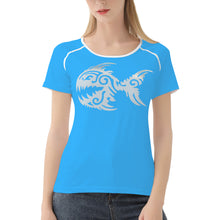 Load image into Gallery viewer, Ti Amo I love you -  Exclusive Brand - Medium Cyan Blue -  Angry Fish - Women&#39;s T shirt
