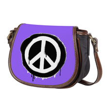 Load image into Gallery viewer, Ti Amo I love you - Exclusive Brand - Heliotrope 3 - Peace Sign - Saddle Bag
