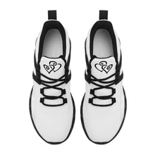 Load image into Gallery viewer, Ti Amo I love you - Exclusive Brand - White - Double Black Heart - New Elastic Sport Sneakers - Black Soles
