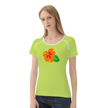 Load image into Gallery viewer, Ti Amo I love you - Exclusive Brand - Yellow Green - Hawaiian Flower - Women&#39;s T shirt - Sizes XS-2XL
