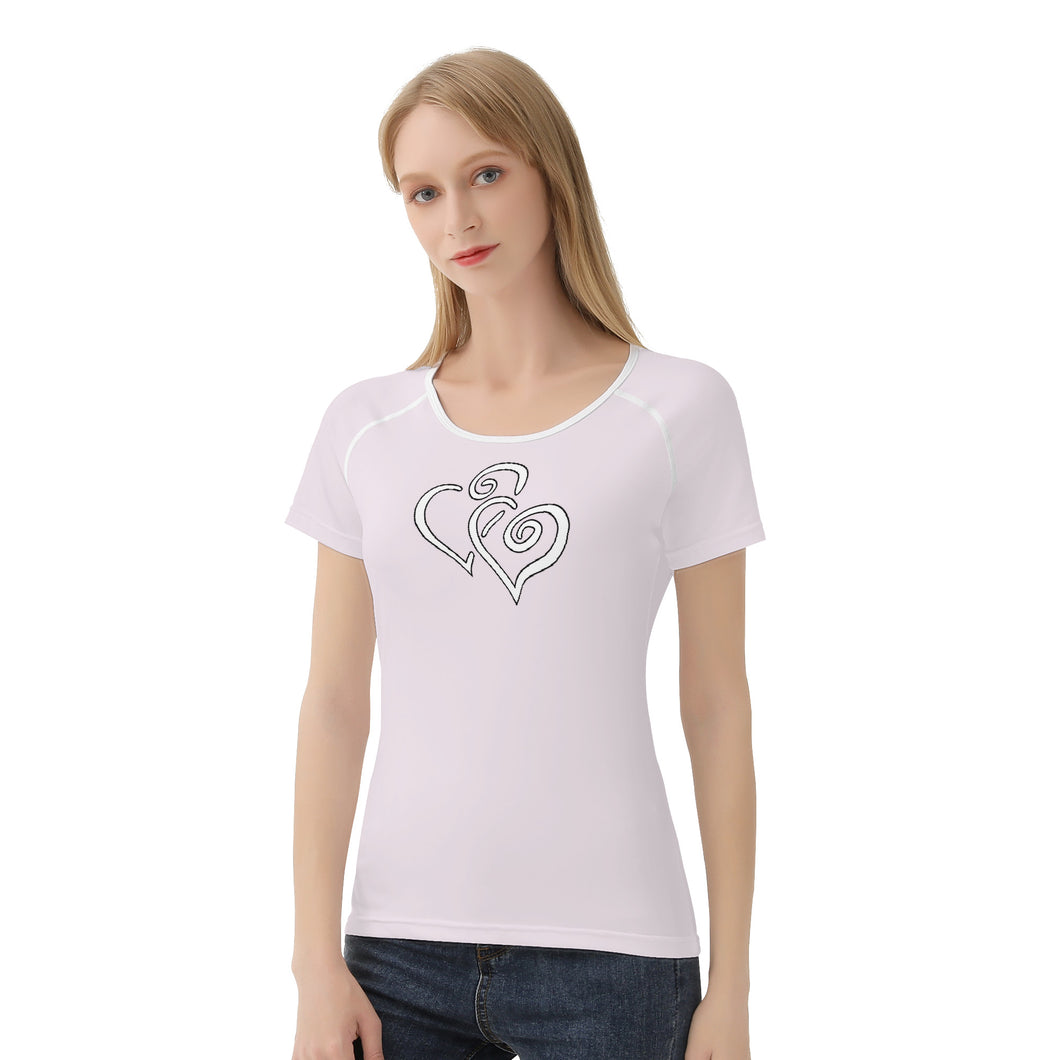 TI Amo I love you - Exclusive Brand - Prim - Double White Heart - Women's T shirt