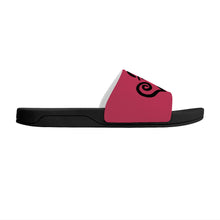 Load image into Gallery viewer, Ti Amo I love you - Exclusive Brand - Viva Magenta  - Womens Double Black Heart -  Slide Sandals - Black Soles
