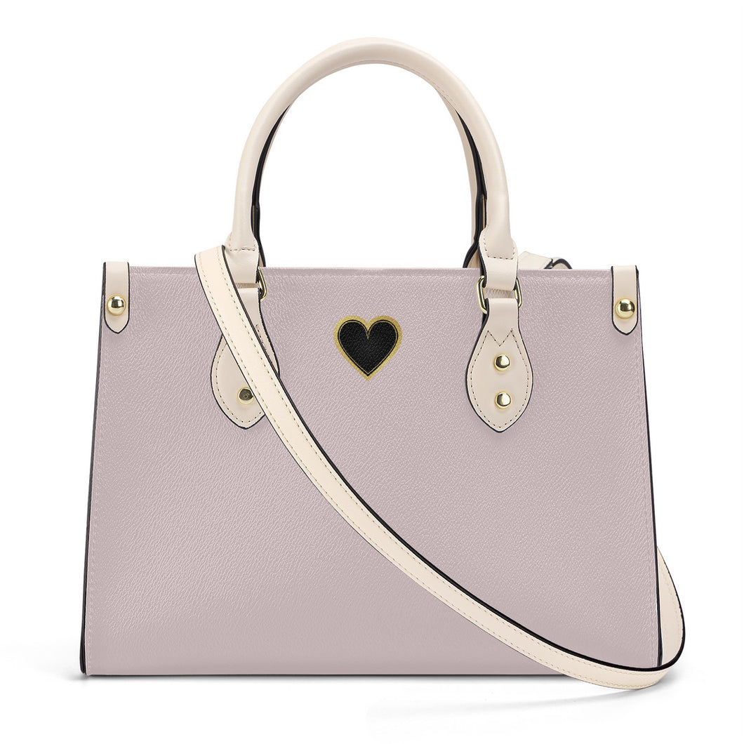 Ti Amo I love you - Exclusive Brand - Oyster Pink - Luxury Womens PU Tote Bag - Cream Straps