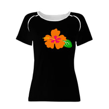 Load image into Gallery viewer, Ti Amo I love you - Exclusive Brand - Black - Hawaiian Flower - Women&#39;s T shirt - Sizes XS-2XL
