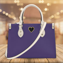 Load image into Gallery viewer, Ti Amo I love you - Exclusive Brand - Violet Crescent - Luxury Womens PU Tote Bag - Cream Straps
