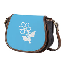 Load image into Gallery viewer, Ti Amo I love you - Exclusive Brand - Crystal Blue - White Daisy - Saddle Bag
