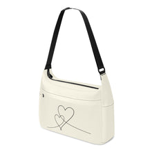 Load image into Gallery viewer, Ti Amo I love you - Exclusive Brand  - Cream - Double Script Heart - Journey Computer Shoulder Bag
