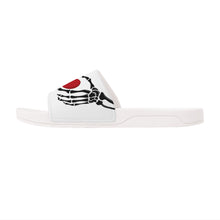 Load image into Gallery viewer, Ti Amo I love you - Exclusive Brand - White - Skeleton Hands with Heart -  Slide Sandals - White Soles
