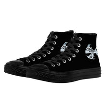 Load image into Gallery viewer, Ti Amo I love you - Exclusive Brand - Black - Angry Fish - High Top Canvas Shoes - Black  Soles
