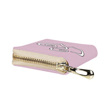 Load image into Gallery viewer, Ti Amo I love you - Exclusive Brand - Melanie Pink - Double White Heart - PU Leather - Zipper Card Holder
