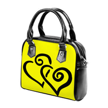 Load image into Gallery viewer, Ti Amo I love you - Exclusive Brand - Yellow - Double Black Heart -  Shoulder Handbag
