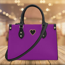 Load image into Gallery viewer, Ti Amo I love you - Exclusive Brand - Violet Eggplant - Luxury Womens PU Tote Bag - Black Straps
