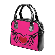 Load image into Gallery viewer, Ti Amo I love you - Exclusive Brand - Wild Strawberry - Skeleton Hands with Heart - Shoulder Handbag
