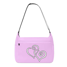 Load image into Gallery viewer, Ti Amo I love you - Exclusive Brand - Pastel Sugar Chic - Double White Heart - Journey Computer Shoulder Bag
