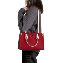 Load image into Gallery viewer, Ti Amo I love you - Exclusive Brand - Red Wine - Luxury Womens PU Tote Bag - Cream Straps
