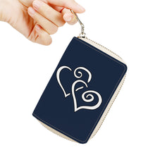 Load image into Gallery viewer, Ti Amo I love you - Exclusive Brand - Big Stone - Double White Heart - PU Leather - Zipper Card Holder
