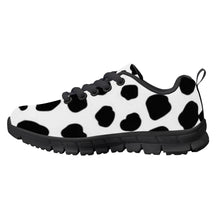 Load image into Gallery viewer, Ti Amo I love you - Exclusive Brand - White with Black Cow Spots - Kids Sneakers - Black Soles
