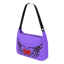 Load image into Gallery viewer, Ti Amo I love you - Exclusive Brand - Heliotrope 3 - Skeleton Heart Hands  -  Journey Computer Shoulder Bag
