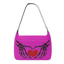 Load image into Gallery viewer, Ti Amo I love you - Exclusive Brand - Loudicious Pink - Skeleton Heart Hands  -  Journey Computer Shoulder Bag
