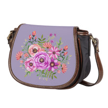 Load image into Gallery viewer, Ti Amo I love you - Exclusive Brand - Purple Heather - Floral Bouquet -  Saddle Bag
