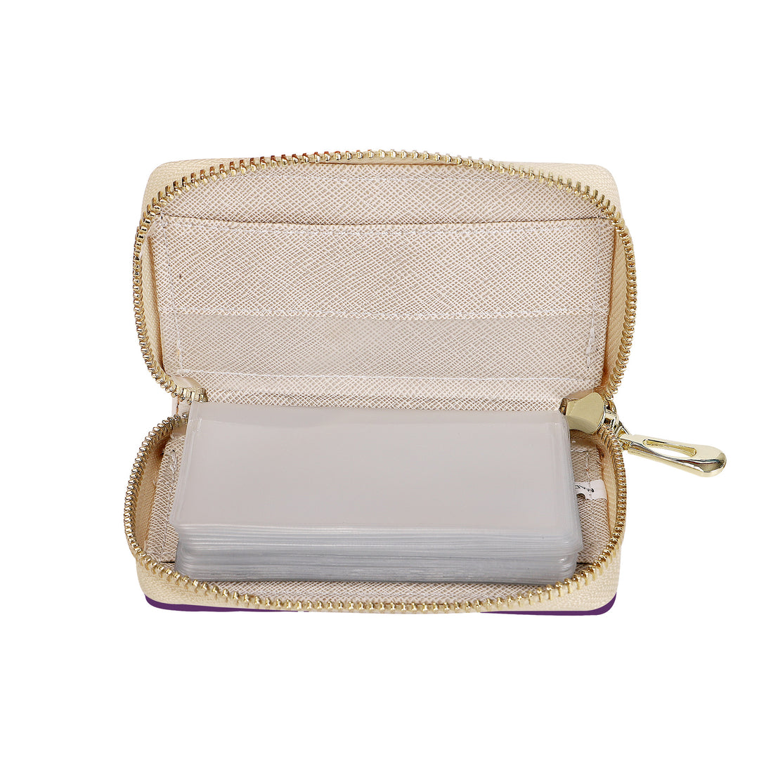Ti Amo I love you - Exclusive Brand - Bossanova 2 - Double White Heart - PU Leather -  Zipper Card Holder