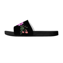 Load image into Gallery viewer, Ti Amo I love you  - Exclusive Brand - Black - Floral  - Womens - Slide Sandals - Black Soles
