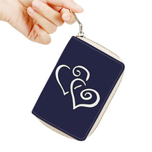 Load image into Gallery viewer, Ti Amo I love you - Exclusive Brand - Cloud Burst 2 - Double White Heart - Zipper Card Holder
