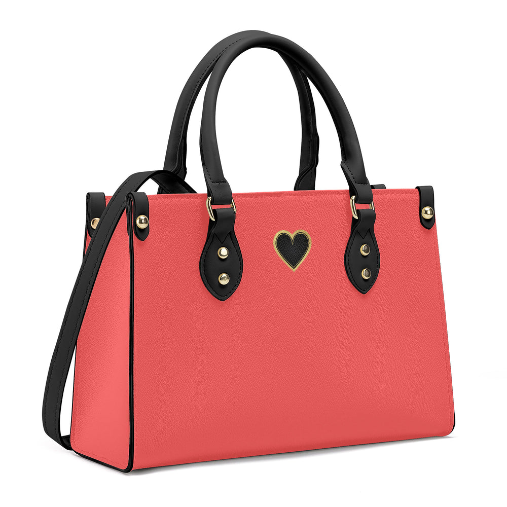Ti Amo I love you - Exclusive Brand - Persimmon - Luxury Womens PU Tote Bag - Black Straps