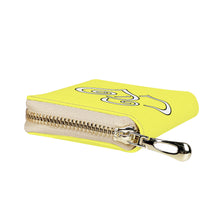 Load image into Gallery viewer, Ti Amo I love you - Exclusive Brand - Laser Lemon - Double White Heart - PU Leather - Zipper Card Holder
