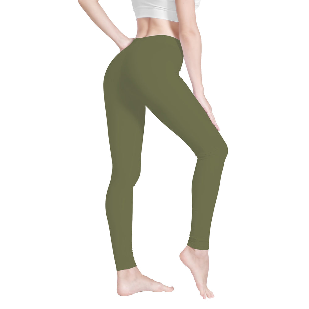 Ti Amo I love you - Exclusive Brand  - Khaki Green -  White Daisy -  Yoga Leggings