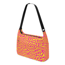 Load image into Gallery viewer, Ti Amo I love you - Exclusive Brand - Bitter Lemon with Hollywood Cerise Stripes - Journey Computer Shoulder Bag
