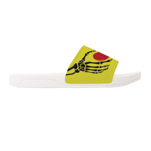 Load image into Gallery viewer, Ti Amo I love you - Exclusive Brand - Pear Yellow - Skeleton Hands with Heart -  Slide Sandals - White Soles
