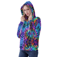 Load image into Gallery viewer, Ti Amo I love you - Exclusive Brand  - Women&#39;s Rainbiw Tie-Dye - Zipper Hoodie
