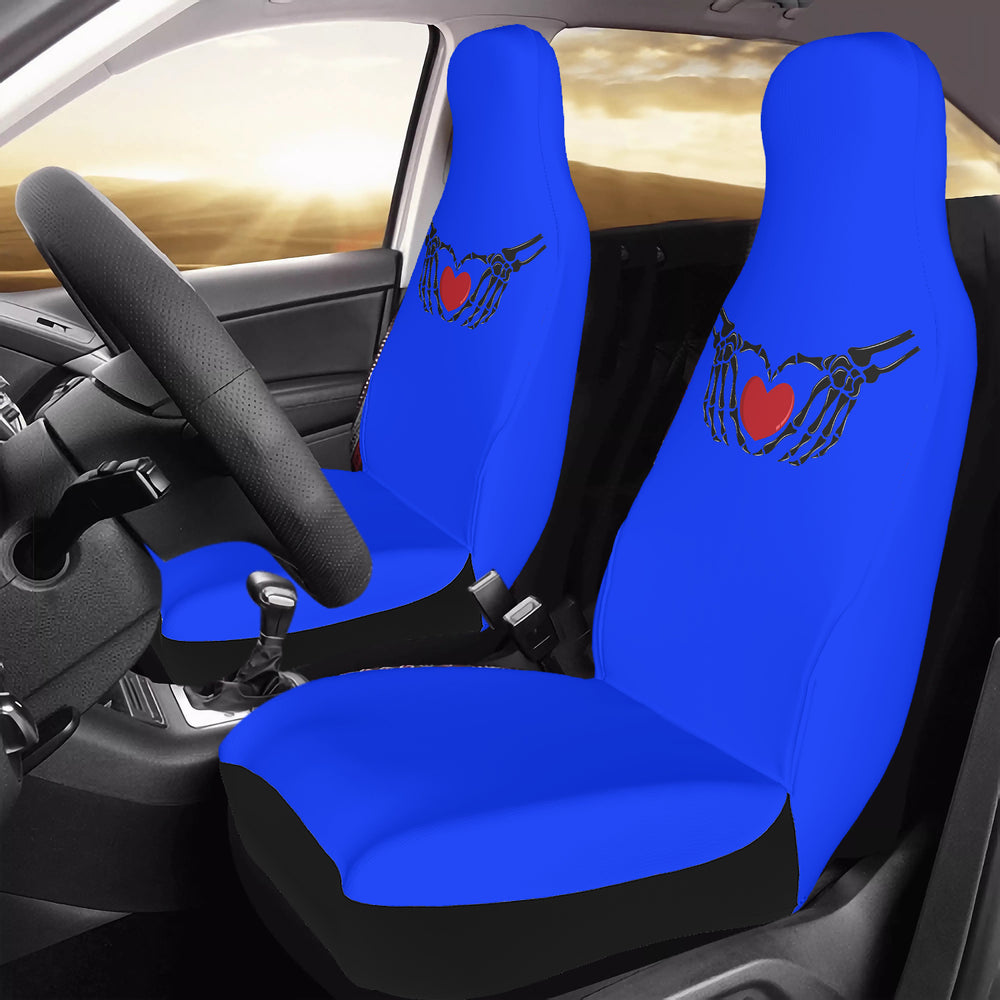 Ti Amo I love you - Exclusive Brand - Blue Blue Eyes - Skeleton Hands with Hearts  - New Car Seat Covers (Double)