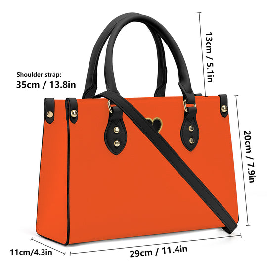 Ti Amo I love you - Exclusive Brand - Orange - Luxury Womens PU Tote Bag - Black Straps