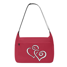 Load image into Gallery viewer, Ti Amo I love you - Exclusive Brand - Brick Red - Double White Heart - Journey Computer Shoulder Bag
